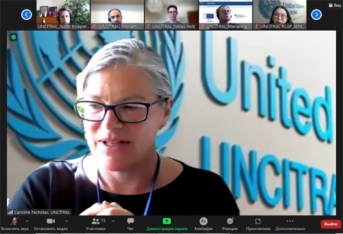 Birləşmiş Millətlər Təşkilatının Beynəlxalq Ticarət Hüququ üzrə Komissiyası (UNCİTRAL) barədə təqdimata dair vebinar keçirilib